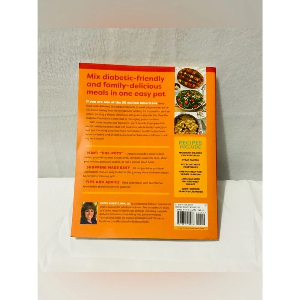 One-Pot Diabetes Cookbook - White, Yellow, Red Cover